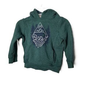 Sonoma Sherpa Lined Hoodie Size 4 Green Bear Mountain Cozy Outdoor Pullover